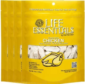 All-Natural Freeze Dried Chicken Treats for Dogs & Cats Free of Grains, Fillers, Additives and Preservatives Proudly Made in the USA - 4 Pack (5 oz. Bag)