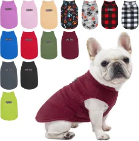 BEAUTYZOO Dog Fleece Vest Sweater Winter Jacket for Small and Medium Dogs with D-Ring Leash Cold Weather Coat Hoodie for XS S M Dogs Boy or Girls, Large