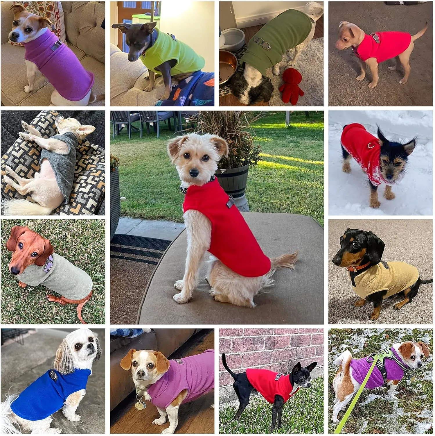 BEAUTYZOO Dog Fleece Vest Sweater Winter Jacket for Small and Medium Dogs with D-Ring Leash Cold Weather Coat Hoodie for XS S M Dogs Boy or Girls, Large