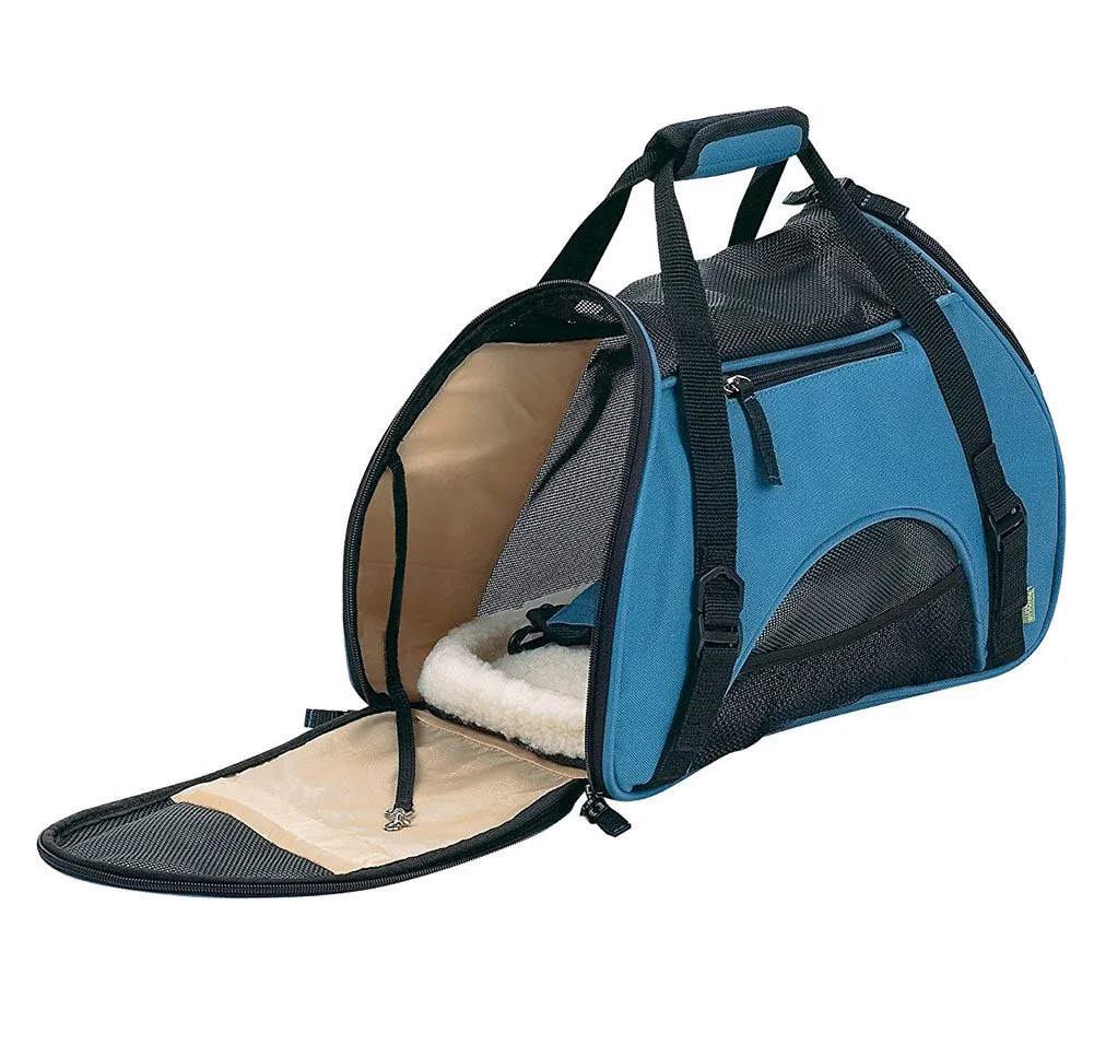 Bergan Pet Comfort Carrier With Safety Belt Loop, Blue, 17x8x11.5