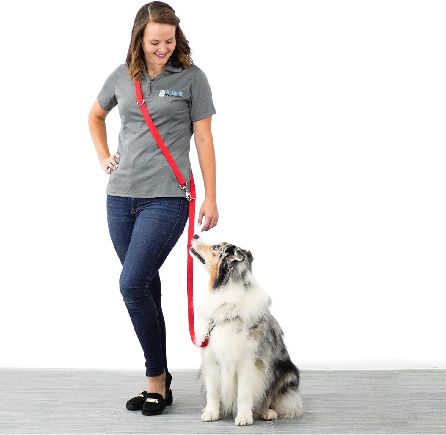 Blue-9 Multi-Function Hands Free Dog Leash, Double Attachment 6 Foot Adjustable Lead for Obedience, Running, and Agility Training, Made in The USA, Hot Pink, Small/Medium