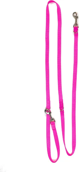 Blue-9 Multi-Function Hands Free Dog Leash, Double Attachment 6 Foot Adjustable Lead for Obedience, Running, and Agility Training, Made in The USA, Hot Pink, Small/Medium