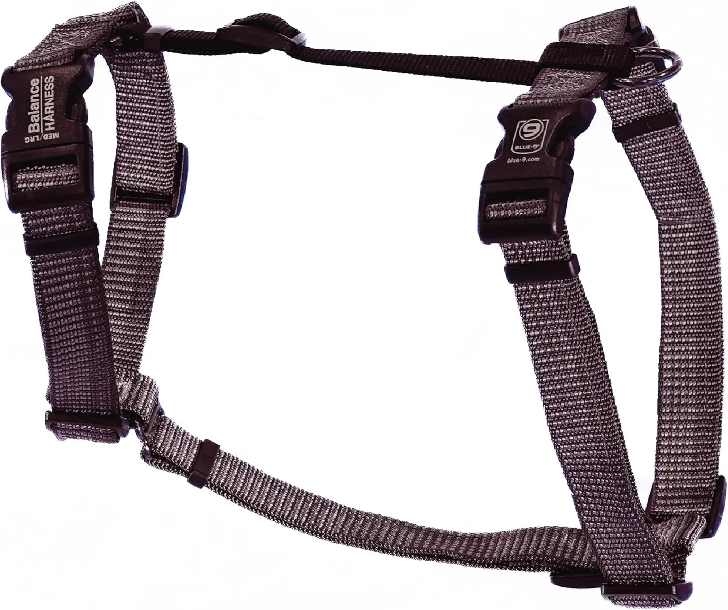 Blue-9 Reflective Buckle-Neck Balance Harness, Fully Customizable Fit No-Pull Harness with 3M Reflective Stitching, Ideal for Dog Training and Obedience, Made in The USA, Grey, Large