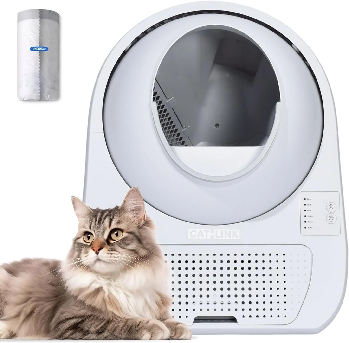CATLINK Self-Cleaning Litter Box for Multiple Cats  Large Capacity, Double Odor Control, Supports Pets 3.522 lbs (Young Version)