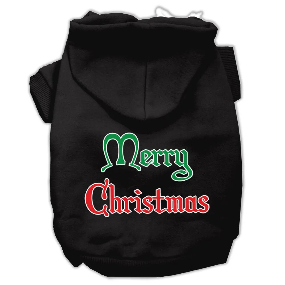 Christmas Pet Dog & Cat Hoodie Screen Printed, "Merry Christmas"