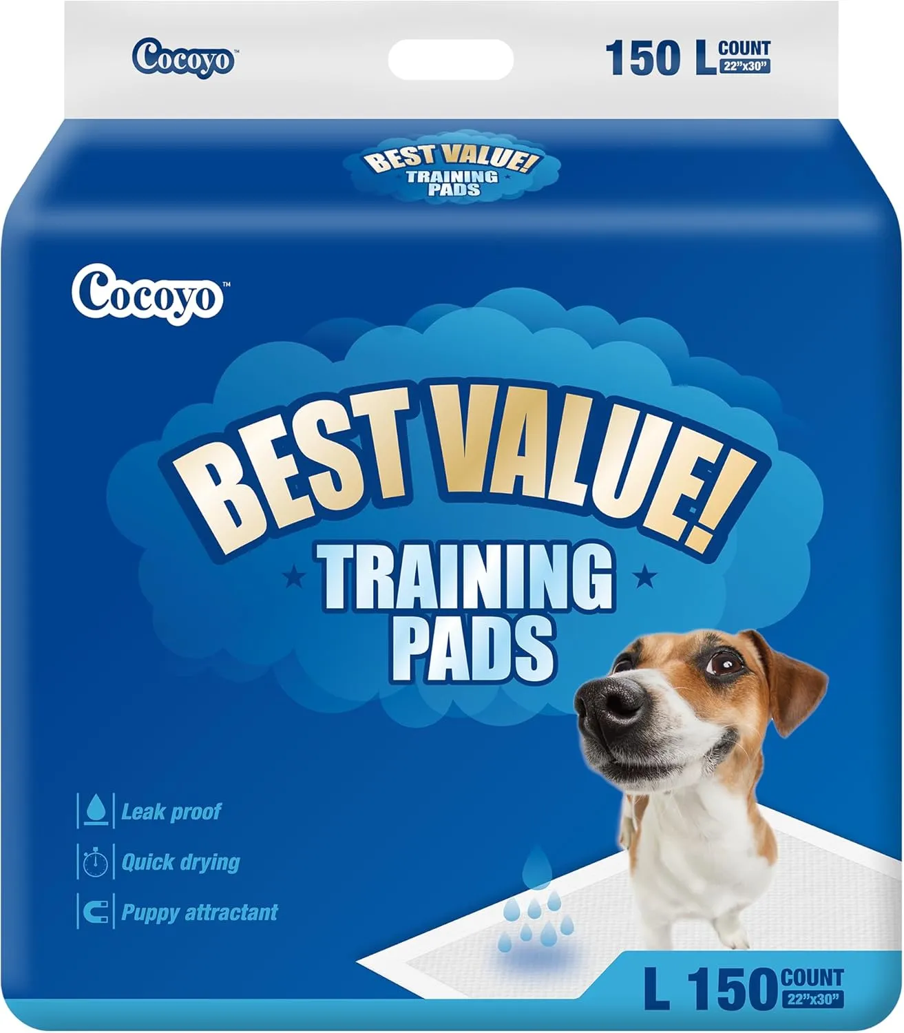 COCOYO Large Training Pads, 22"X30", 150 Count