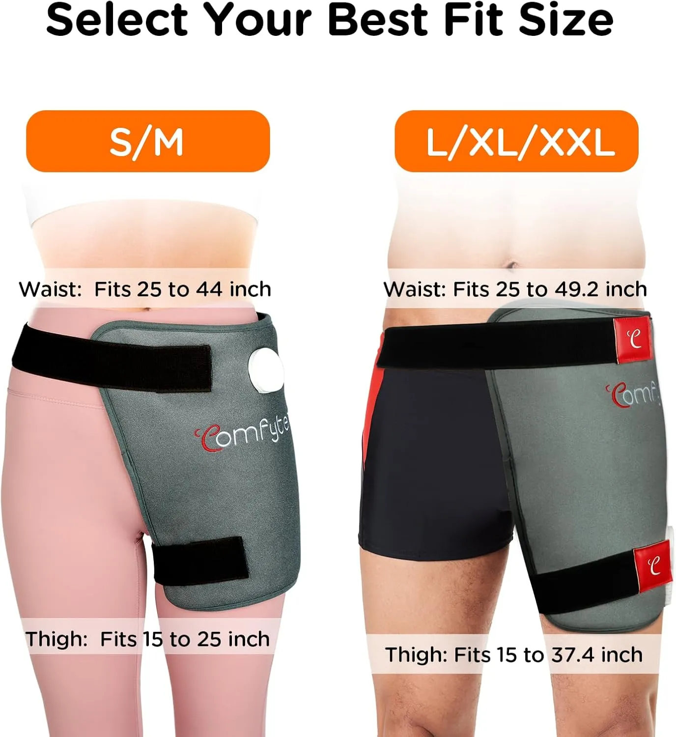 Comfytemp Hip Heating Pad for Hip/Sciatica Pain Relief, FSA HSA Eligible Hip Brace, Fathers Day Dad Gifts Birthday Gift for Mom, Lower Back/Thigh/Buttock Electric Heat Pad, Hot Physical Therapy(L/XL)