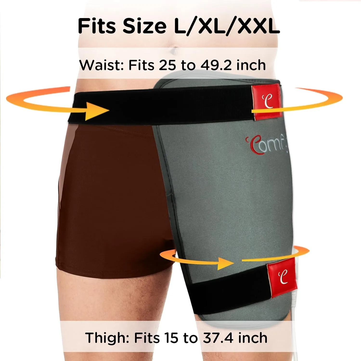 Comfytemp Hip Heating Pad for Hip/Sciatica Pain Relief, FSA HSA Eligible Hip Brace, Fathers Day Dad Gifts Birthday Gift for Mom, Lower Back/Thigh/Buttock Electric Heat Pad, Hot Physical Therapy(L/XL)