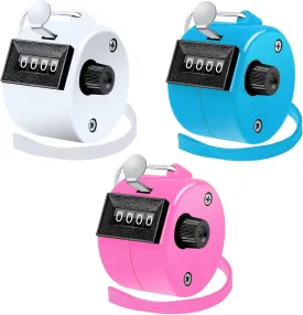 Counter Clicker 4-Digit Number Clicker Counter with Nylon Lanyard Mechanical Hand Tally Counter Pitch Counter Count Clicker for Coaching Knitting Golf School Sports Events Office