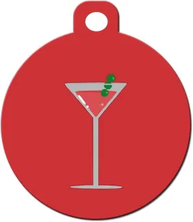 Cute Dog Cat Pet ID Tag - Martini - Personalize Colors and Your Pet Info [Misc.]