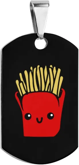 Cute French Fries Pet ID Tag Stainless Steel Dog Tags Cat Tags Personalized Collar Tags Pet Accessories Dog Tags