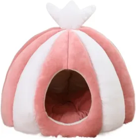 Dog Beds Cat Bed Cushion Pet Bed Pet Tent Cave Bed Printing Cat House Bed Cat Nest Self-Warming Comfortable Triangle Dog Bed Sofa Beds Calming Pet Bed