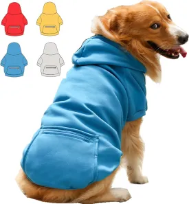Dog Hoodie for Small Medium Large Dogs,Fleece Hoodie for Dogs with Zipper Pocket,Fall Winter Warm Cat Puppy Sweatshirts(Blue,3XL)