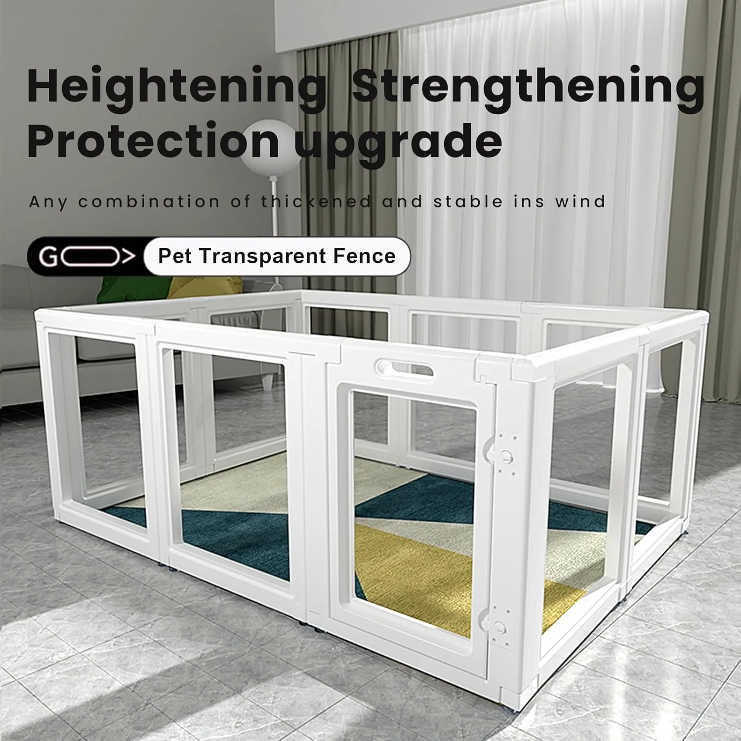 Dog Playpen,Dog Pen,Clear Dog Playpen, Acrylic Dog PenEasy to Install and Remove Dog Playpen and Kennel Playpen, Suitable for Dogs, Cats,Dog Playpen Indoor (White, 23.6" H, 12 Pieces)