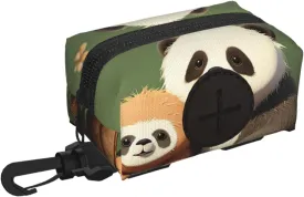 Dog Poop Bag Holder For Leash, Lightweight Dispenser For Pet Waste Bags Cute Animal And Sloth Puppy Potty Carrier Small Doggy Zipper Pouch With Carabiner Clip