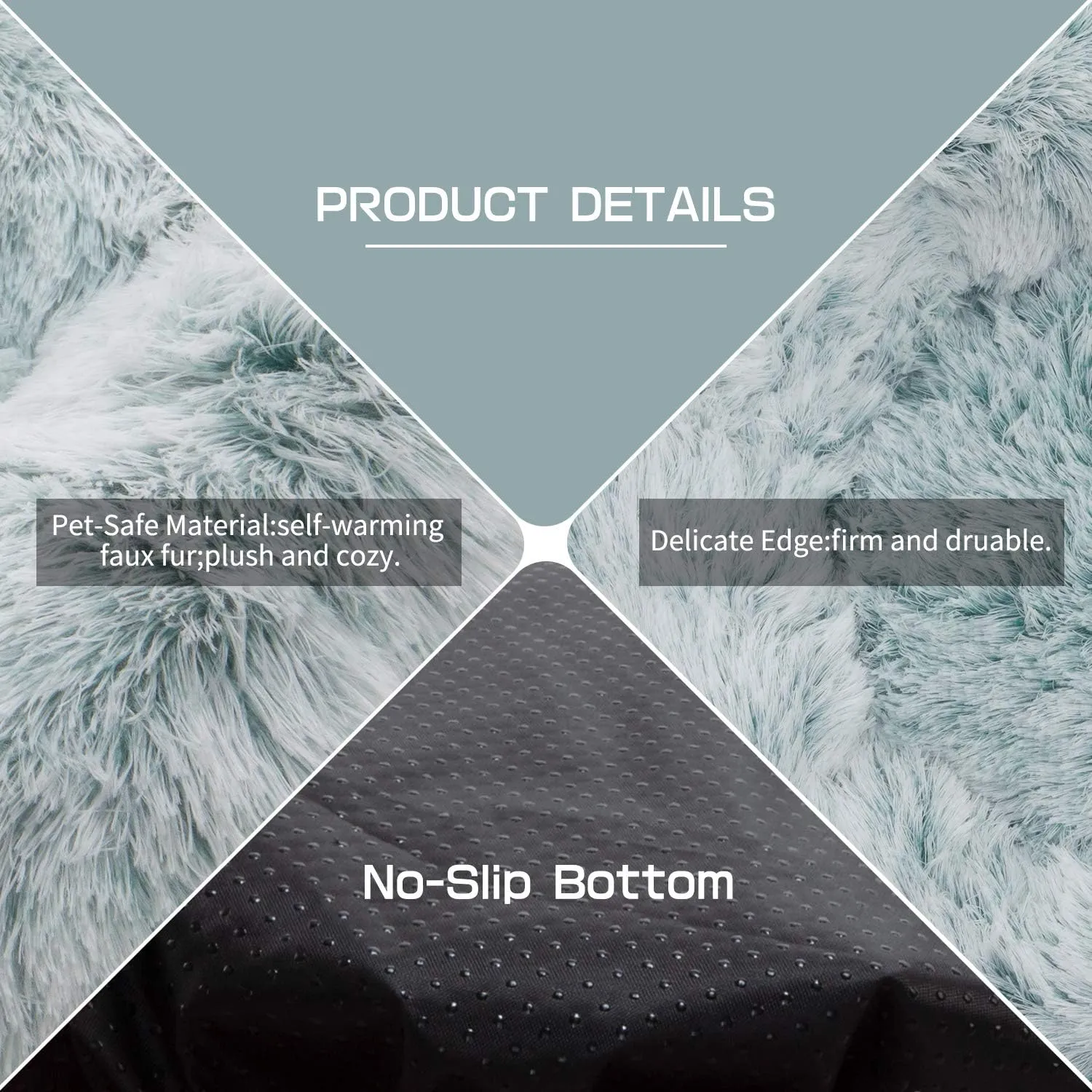 Donut Cat Bed-Pet Calming Bed,Deep Sleeping Luxury Shag Fuax Fur Donut Cuddler for Puppy Small Dog Bed,Self Warming Indoor Round Pillow Cuddler (24"*24", Green)