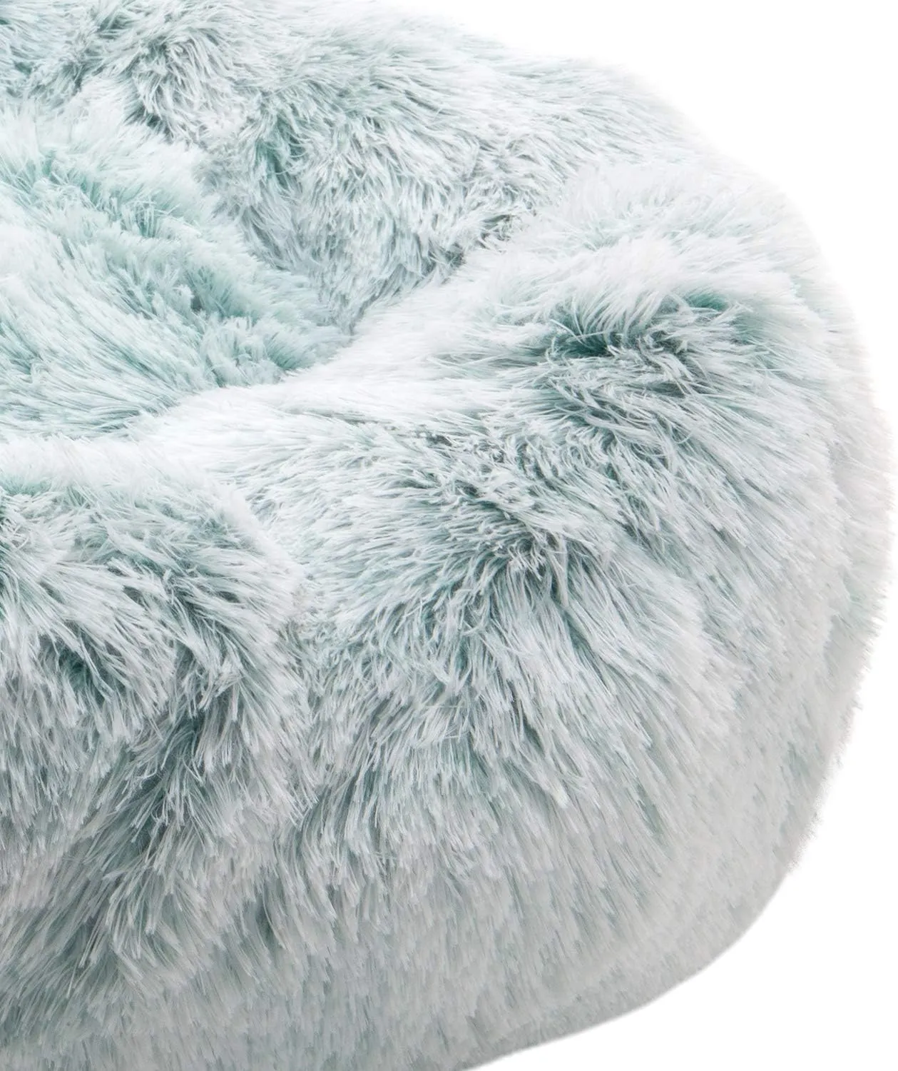 Donut Cat Bed-Pet Calming Bed,Deep Sleeping Luxury Shag Fuax Fur Donut Cuddler for Puppy Small Dog Bed,Self Warming Indoor Round Pillow Cuddler (24"*24", Green)