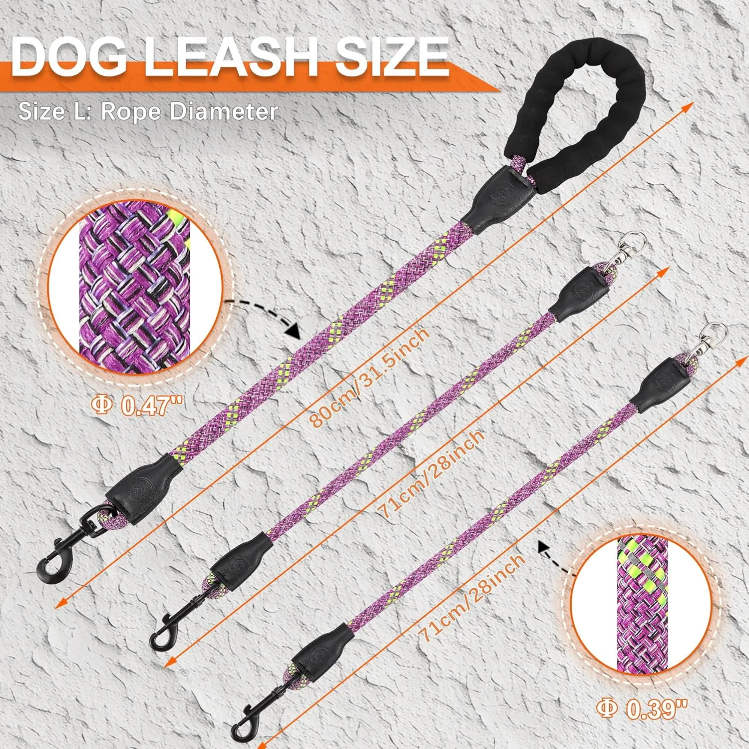 Double Dog Leash, Dual Dog Leash, 360 Swivel No Tangle Walking Training Two Dog Leash, Comfortable Shock Absorbing Climbing Reflective Leash for Small Medium and Large Dogs