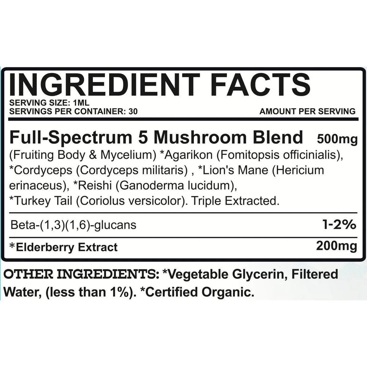 Earth Buddy Immune Tincture – Mushroom Elderberry Allergy & Immune Support 500mg