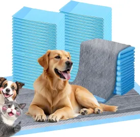 FluffyDream Super Absorbent Waterproof Dog and Puppy Pet Training Pad, Housebreaking Pet Pad, Small-Size, Blue, 17.5"x 23.5"(50 PCS), Odor Control