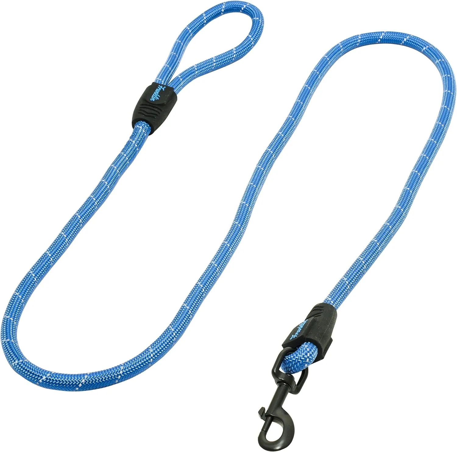 Franklin Sports Pet Supply Co. Nylon Dog Leash  Rope  Reflective  Dog Training  6 Foot  Dog Walking  Ultra Strong  Blue