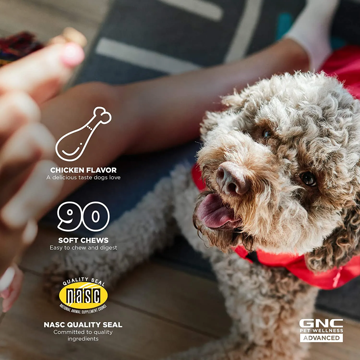 GNC for Pets Advanced Dog Supplement, 60 or 90 Ct - Dog Vitamins, Pet Supplements for Dog Health and Support, GNC Pets Pet Vitamins, GNC Dog Chews for Calming, Joint health, and More - Made in USA