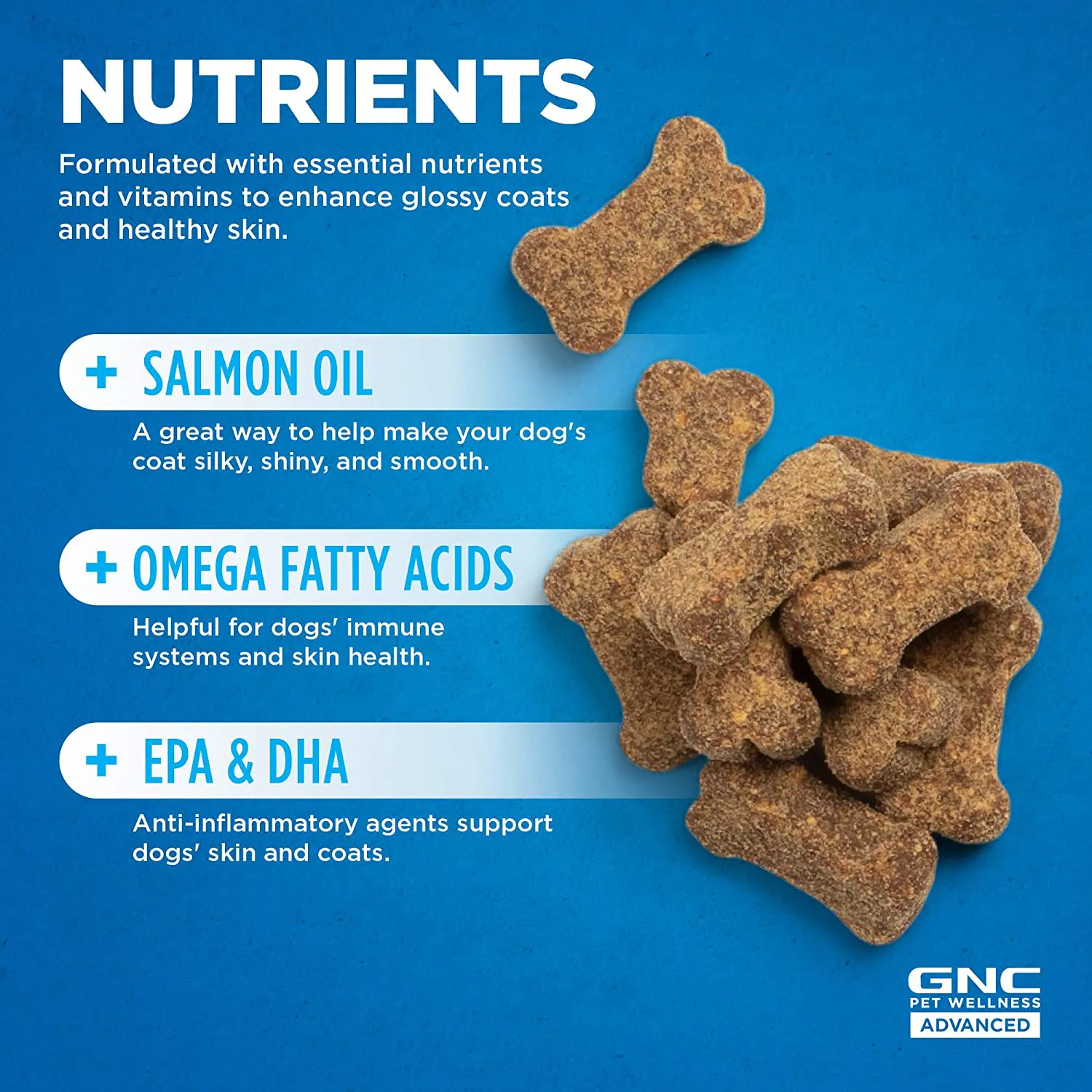 GNC for Pets Advanced Dog Supplement, 60 or 90 Ct - Dog Vitamins, Pet Supplements for Dog Health and Support, GNC Pets Pet Vitamins, GNC Dog Chews for Calming, Joint health, and More - Made in USA