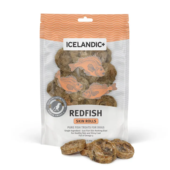 Icelandic  Redfish Skin Rolls Dog Treats