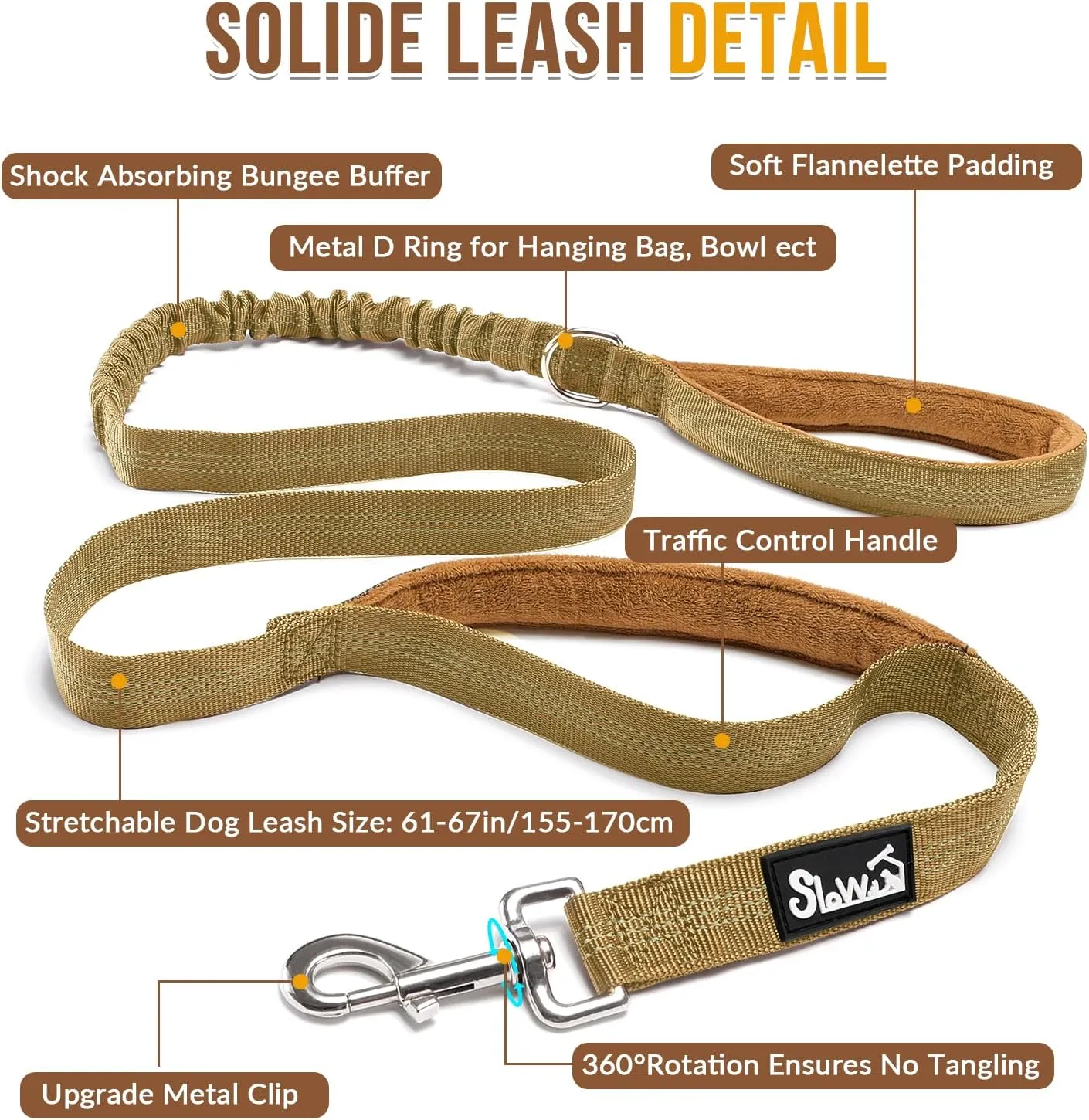 Lukovee No Pull Dog Harness & Leash Set - Heavy Duty Dog Vest Harness with Soft Padded for Medium Large Dogs, Adjustable Reflective Tactical Pet Harness for Easy Walk and Training (XL, Yellow)