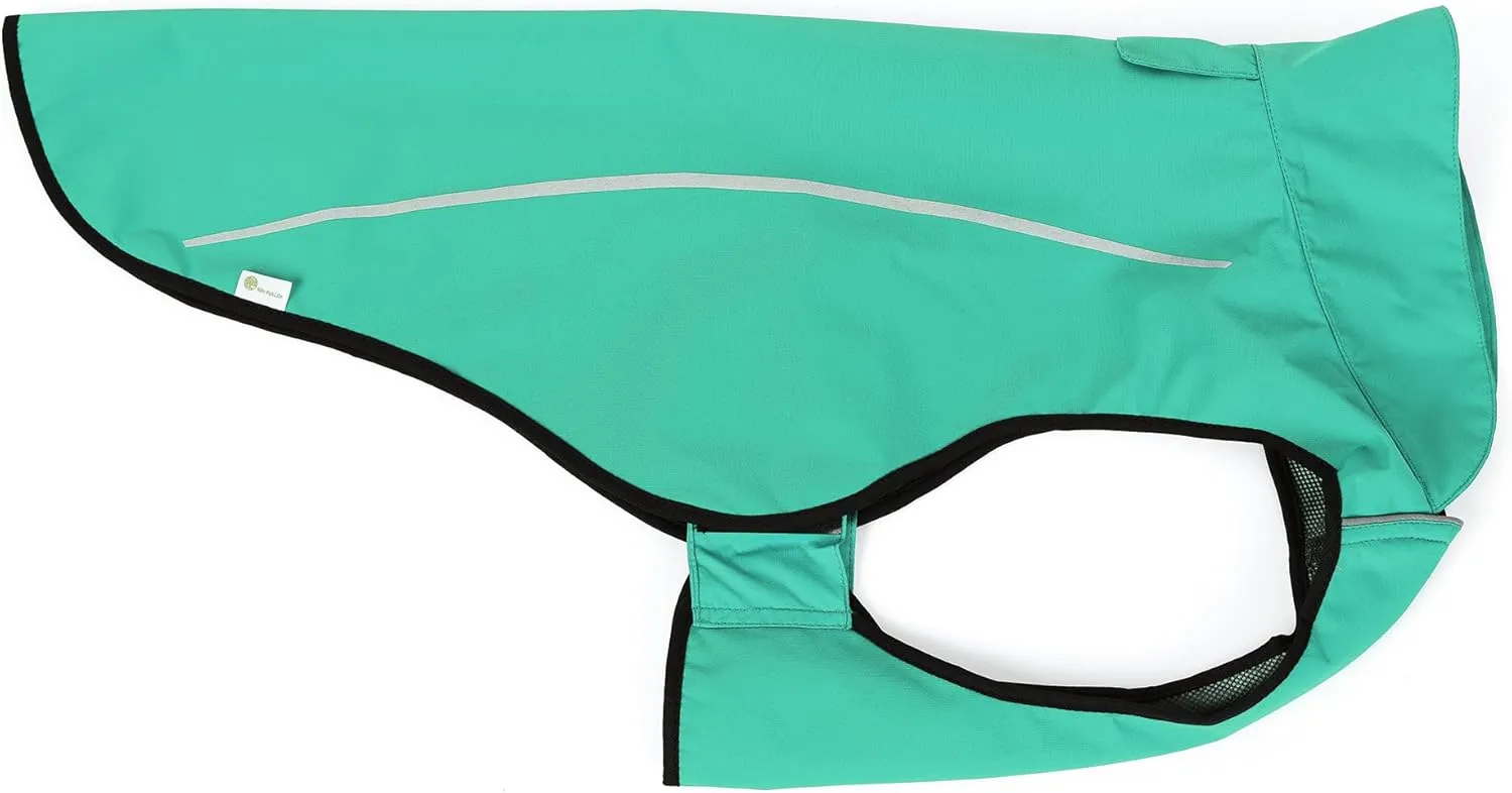 Mile High Life Dog Raincoat, Adjustable Waterproof Reflective Rain Jacket for Small Medium Large Dogs, Lightweight Breathable Pet Rain Coat with Leash Hole(Green,XS Chest 17-23")