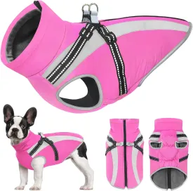 Mosucoirl Warm Dog Coats Vest, Waterproof Dogs Jacket Reflective Fleece Pet Winter Cold Weather Coat Dogs Clothes Cozy Snow Jackets Outfits for Small Medium Large Dogs Puppy