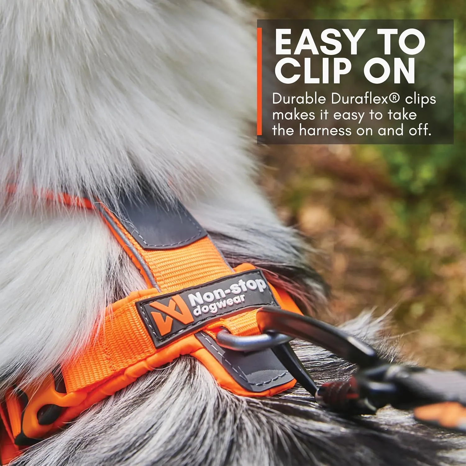 Non-stop dogwear Line Harness 5.0, Padded Dog Harness for Small Dogs, Made for Hiking, Sport and Everyday Active Life with 3 Leash Clips, Reflectors and Ergonomic Fit, Orange, Size 3