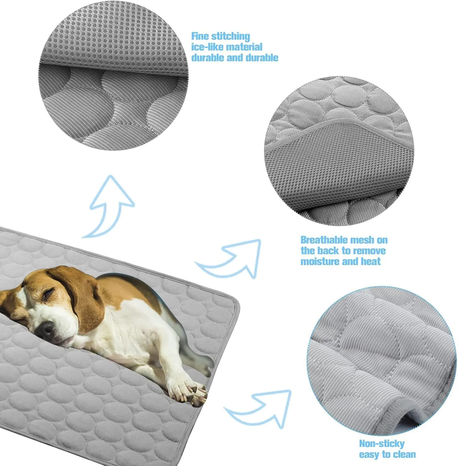 Pet Bed Plush Dog Crate Beds Comfy Kennel Pad Anti-Slip Pet Sleeping Mat Grey XL