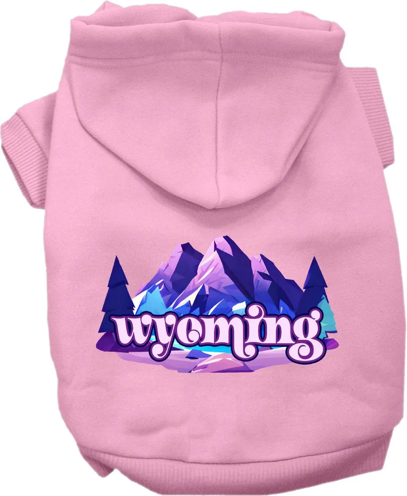 Pet Dog & Cat Screen Printed Hoodie for Medium to Large Pets (Sizes 2XL-6XL), "Wyoming Alpine Pawscape"