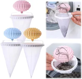 Pet Hair Remover for Laundry, Dog Hair Remover for Laundry, Laundry pet Hair Catcher, Floating Hair Filtering mesh Removal-Pack of 3(Pink Yellow Blue)