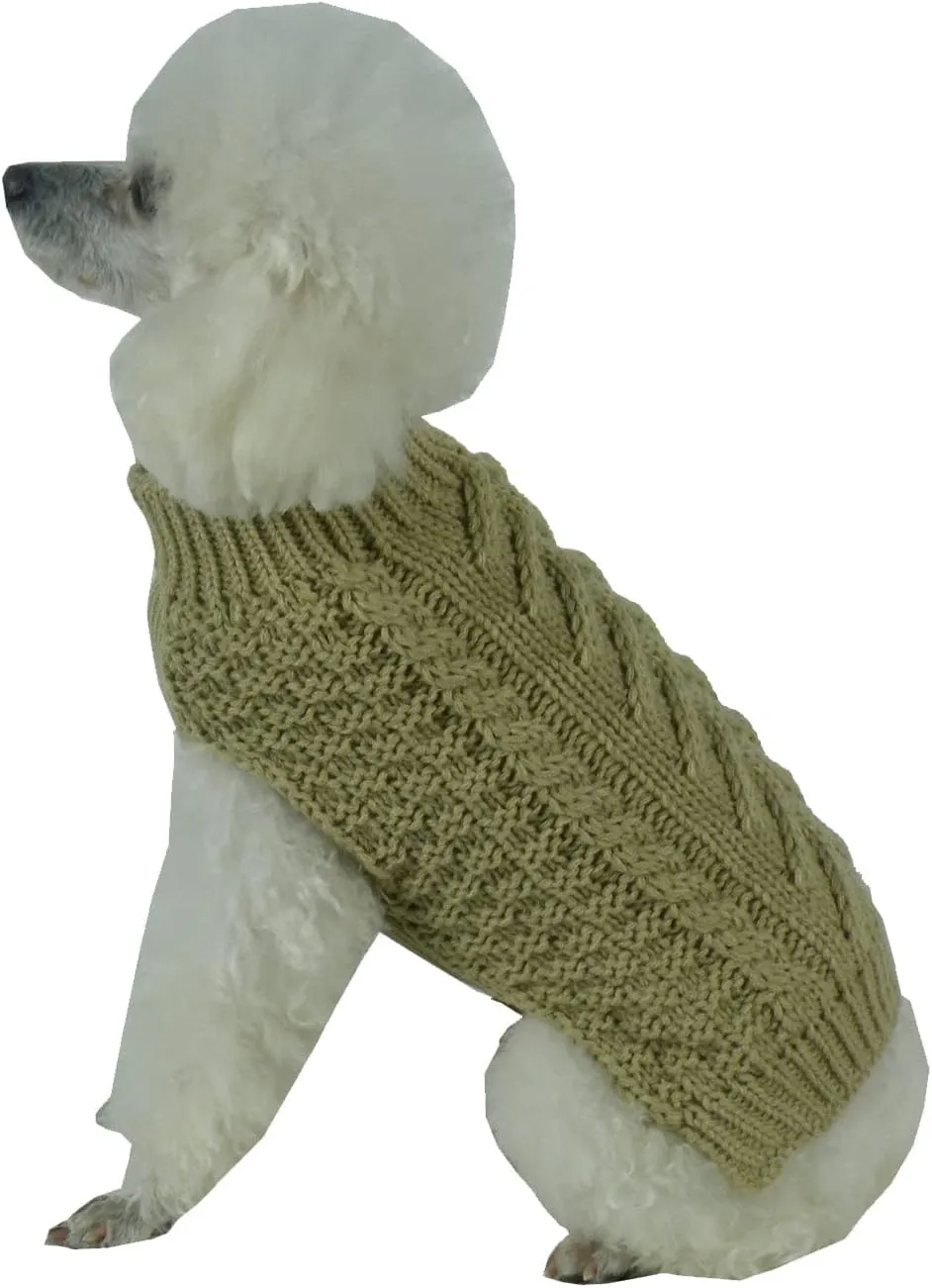 Pet Life  Swivel-Swirl Fashion Pet Sweater - Designer Heavy Cable Knitted Dog Sweater with Turtle Neck - Winter Dog Clothes Designed to Keep Warm