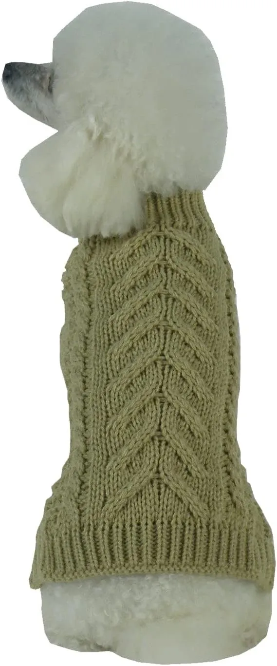 Pet Life  Swivel-Swirl Fashion Pet Sweater - Designer Heavy Cable Knitted Dog Sweater with Turtle Neck - Winter Dog Clothes Designed to Keep Warm