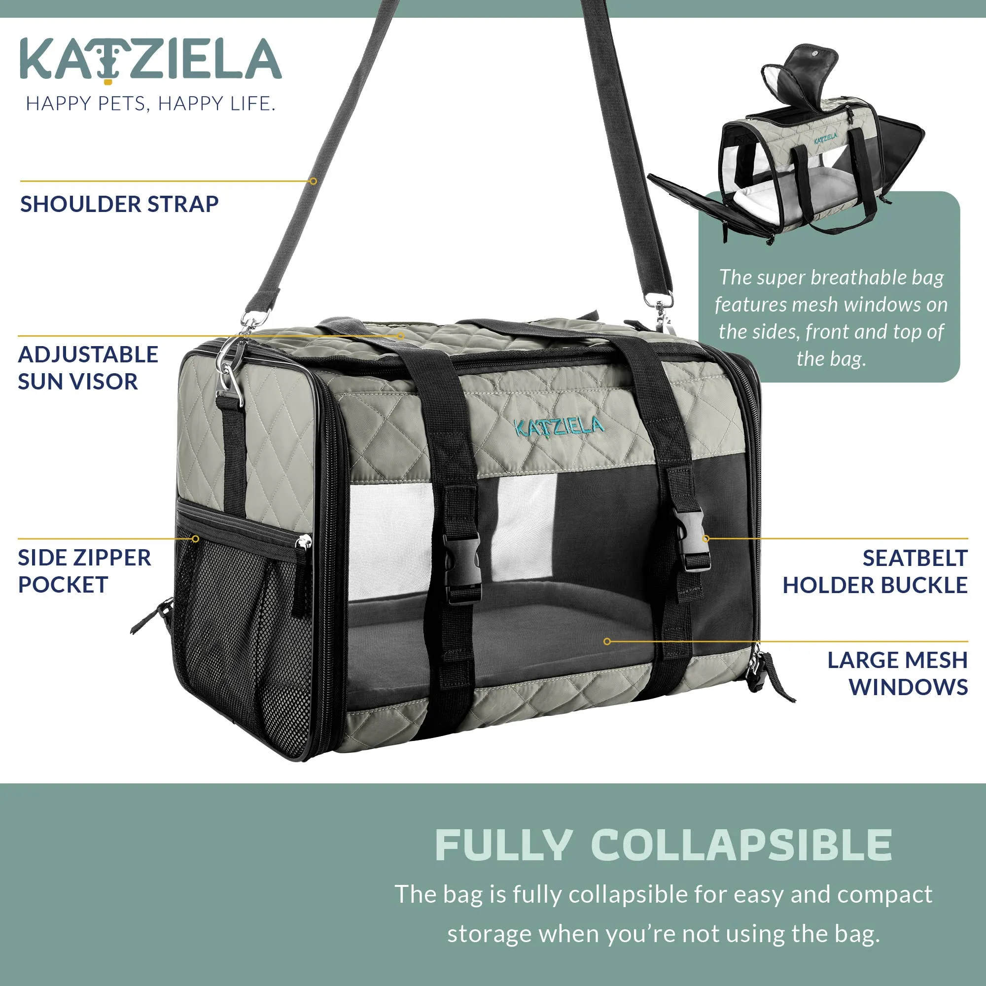 QUILTED COMPANION - Grey: Medium