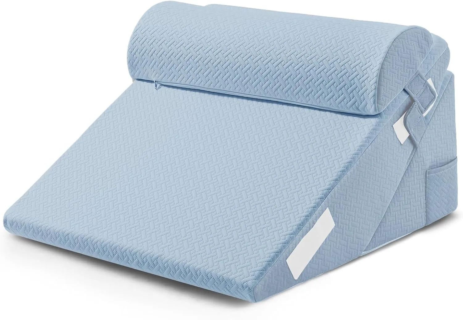 Sasttie Wedge Pillow Set with Neck Support Cushion, Adjustable Orthopedic Bed Wedge Pillow Set for After Surgery, Sleeping, Acid Reflux, Back Pain, and Surgery Recovery, Blue