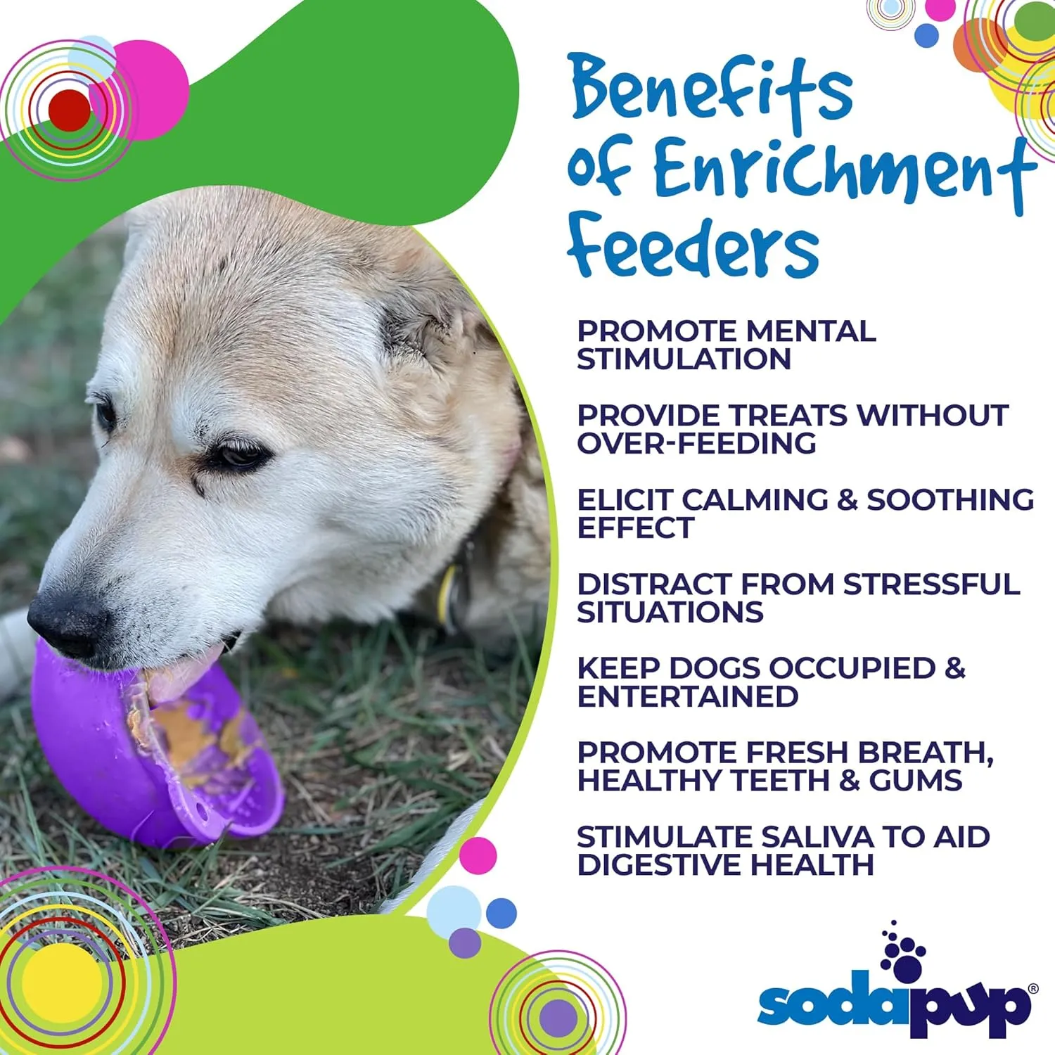 SodaPup Garden Tipsy Bowl eMat  Durable Lick Mat Enrichment Feeder Made in USA from Non-Toxic, Pet-Safe, Food Safe Rubber for Mental Stimulation, Avoiding Overfeeding, Calming, & More