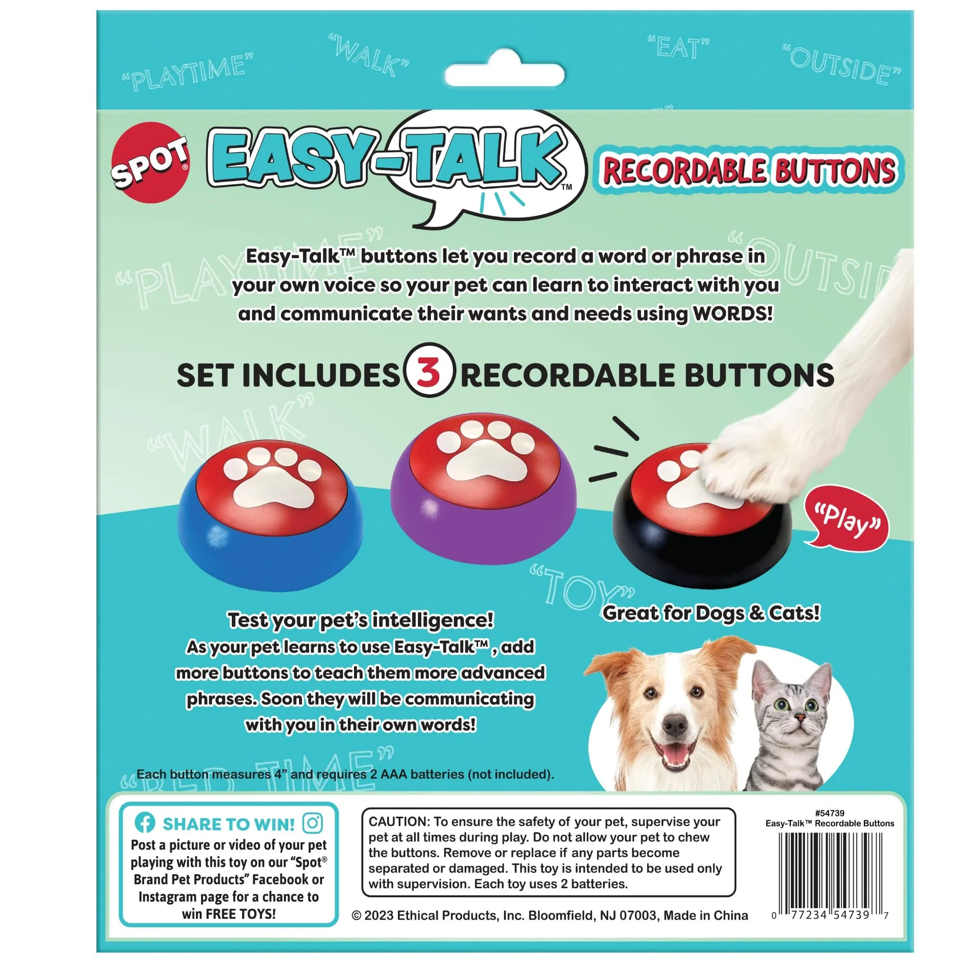 Spot Easy-Talk Recordable Buttons for Pets