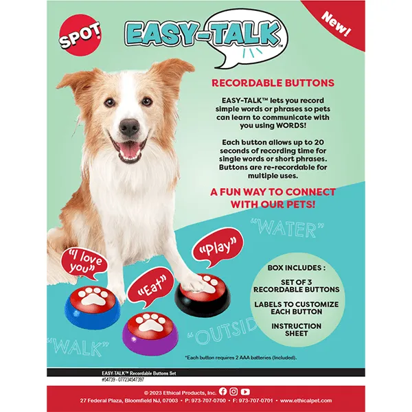 Spot Easy-Talk Recordable Buttons for Pets