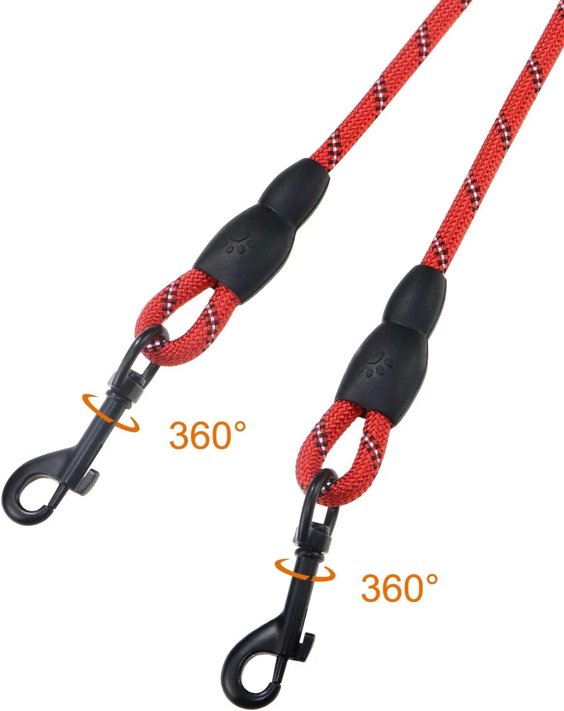 Taglory Double Dog Leash | Reflective Rope | No Tangle | Double Leash for Two Dogs | Puppy Small Medium Breeds | Red