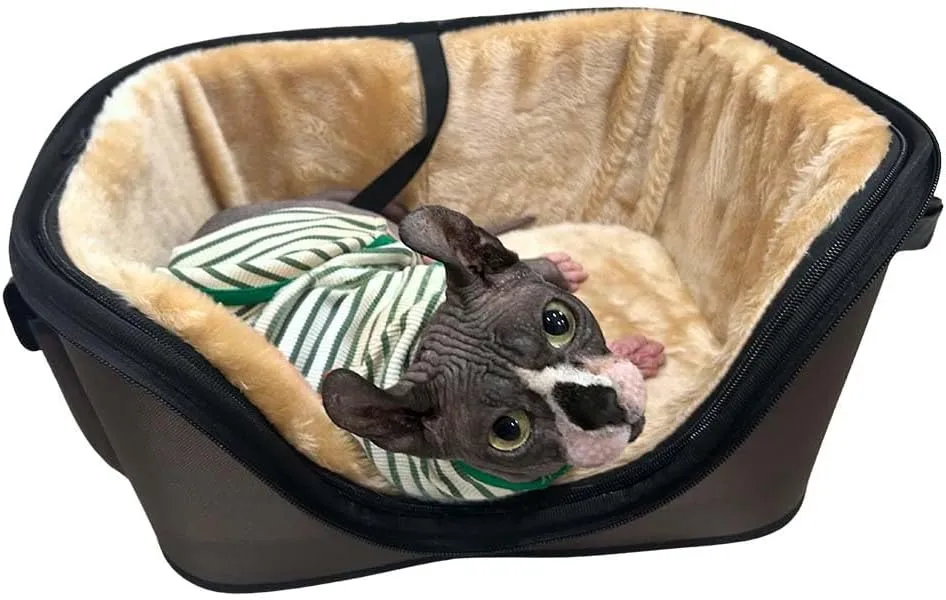 The Deluxe Cozy Pet Carrier, Brown, Mini
